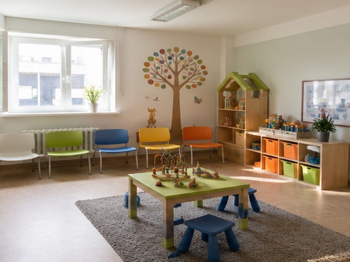 Čekárna dětské ordinace s hracím koutkem