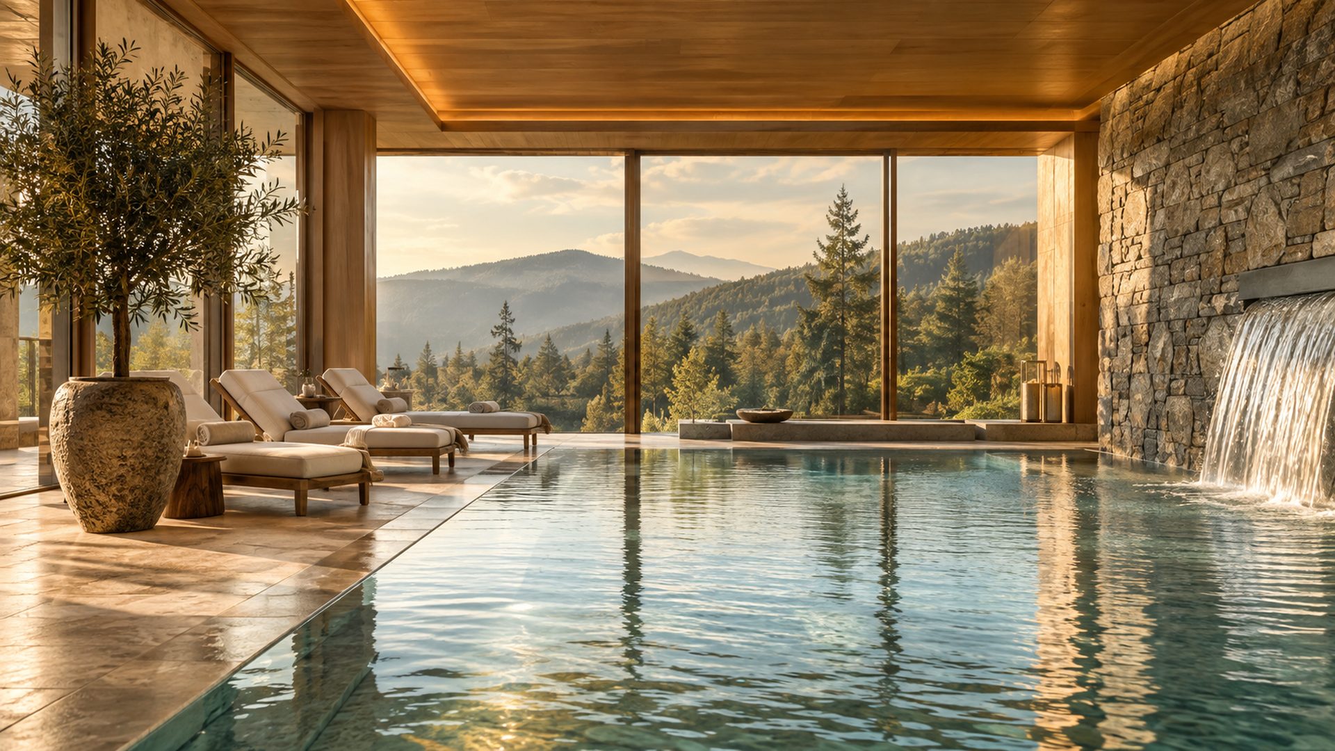 Krytý bazén wellness hotelu Therma