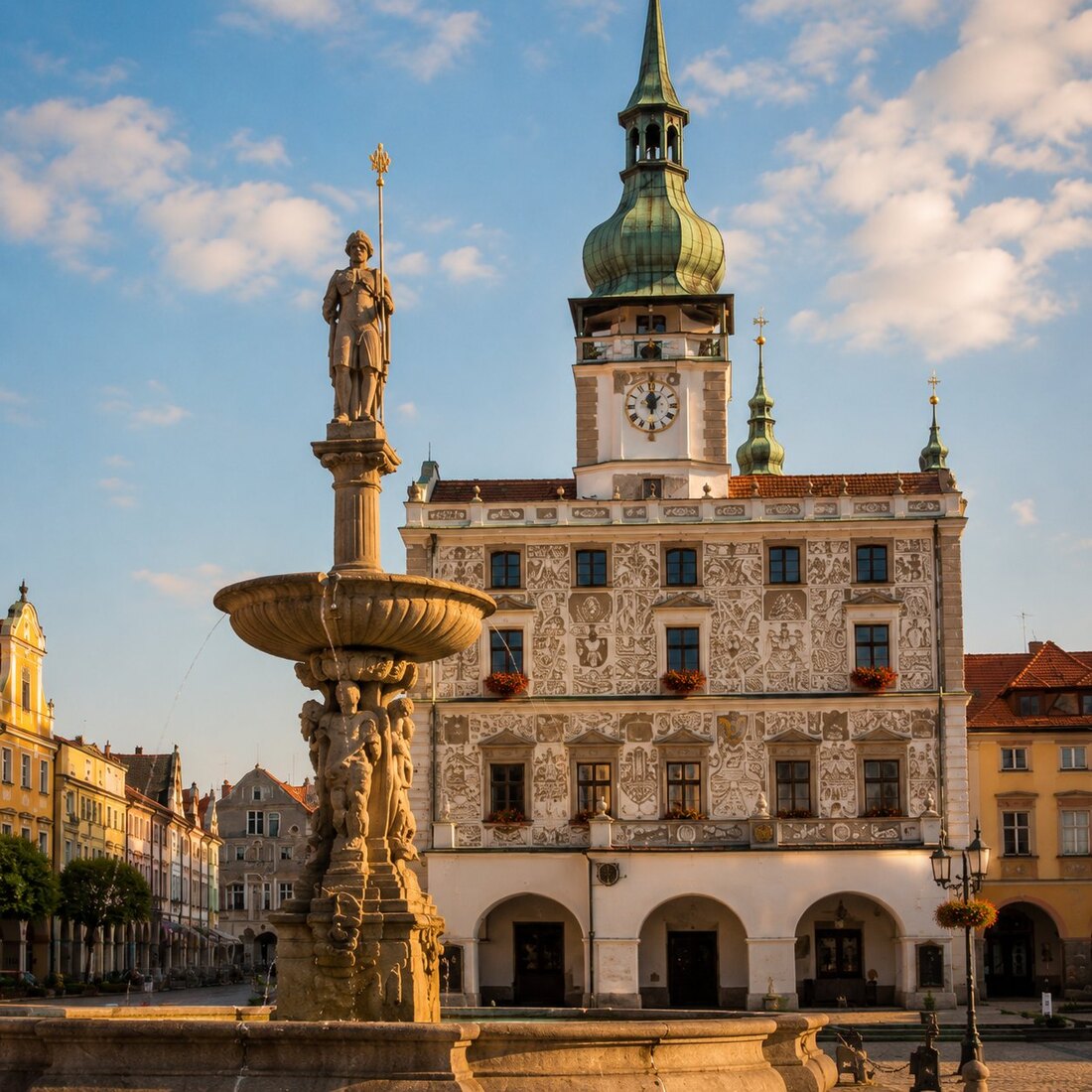 Pohled na Doubravku s kostelem svatého Havla od říčky