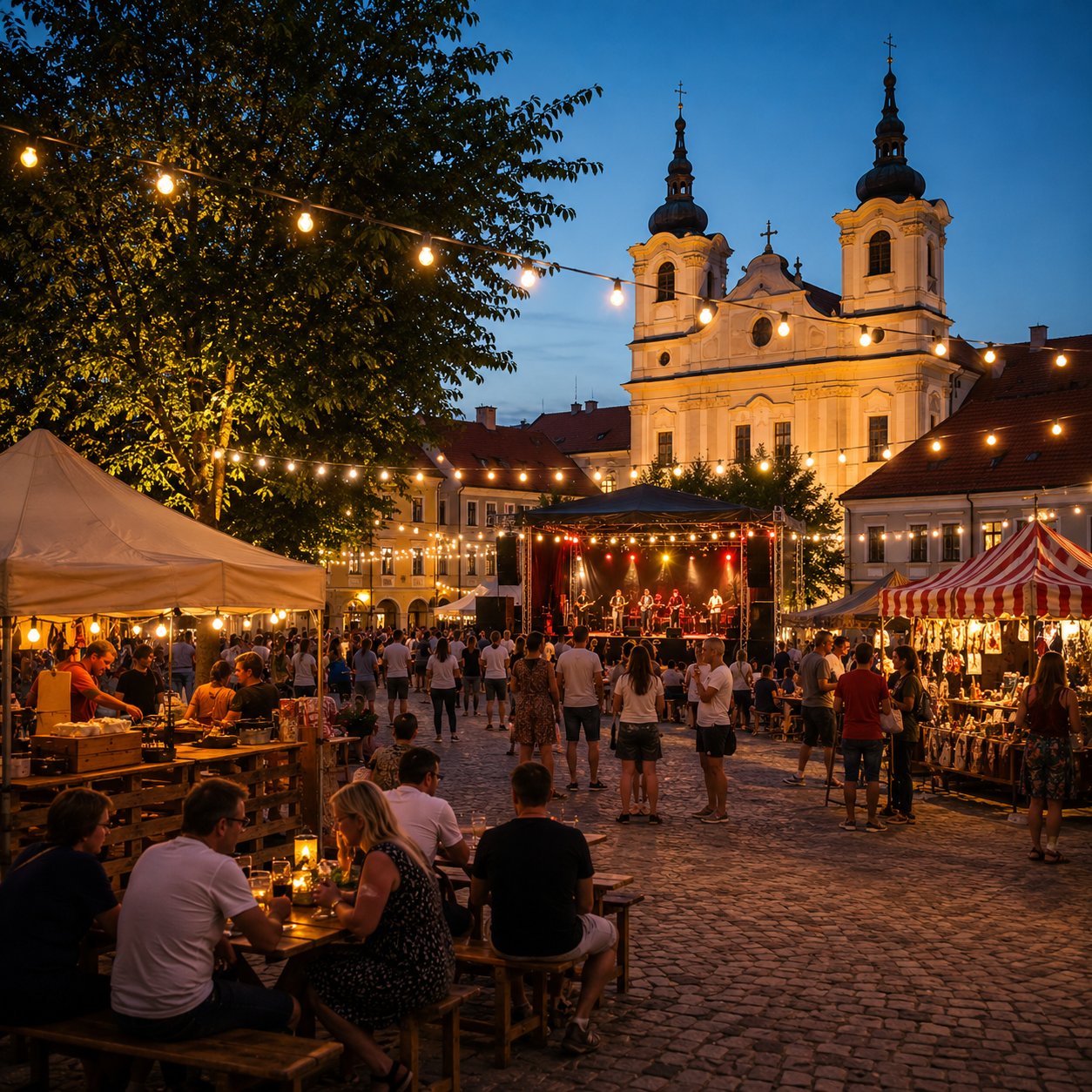 Barokní kostel svaté Anny na náměstí
