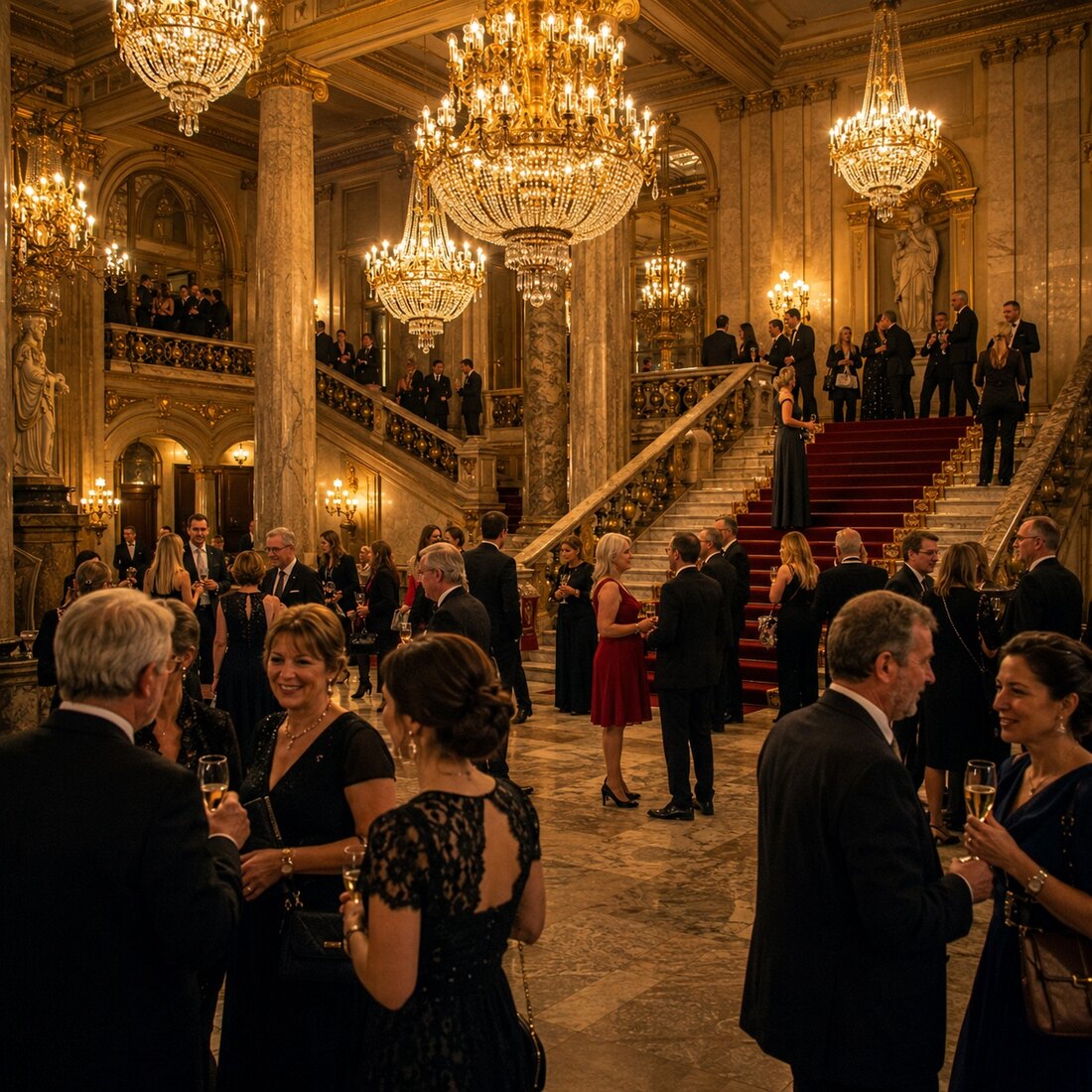 Zlacené hlediště Velkého sálu divadla Scala před začátkem představení