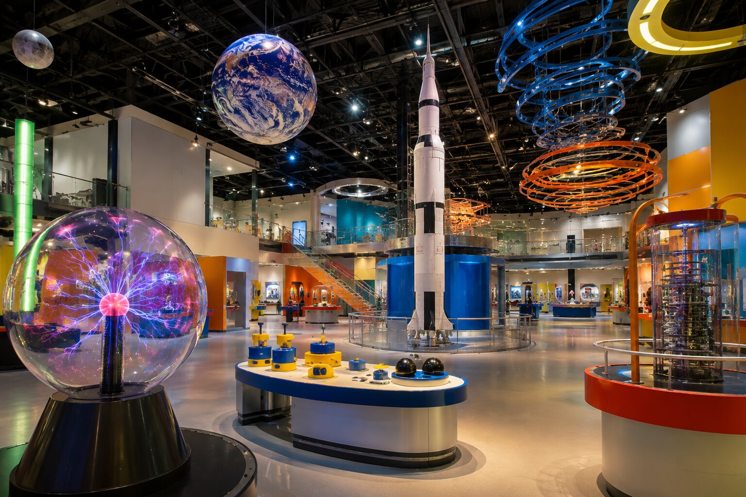 Hlavní hala science centra s interaktivními exponáty