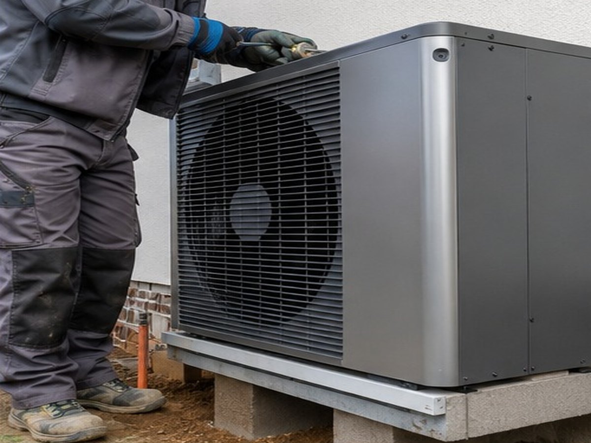 Technik při instalaci venkovní jednotky tepelného čerpadla