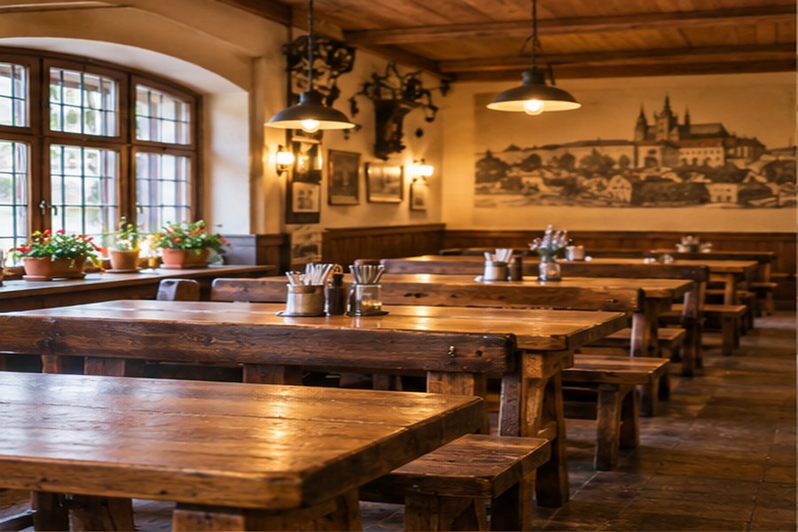 Hlavní sál restaurace U Lva