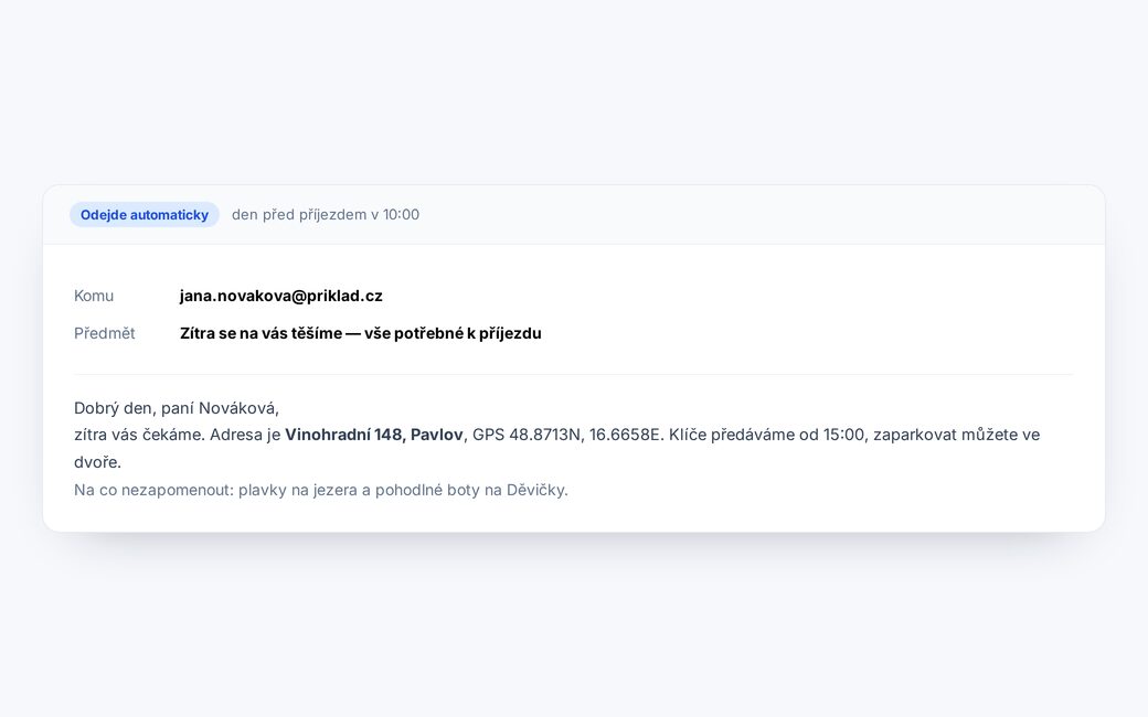 Automatické e-maily podle událostí