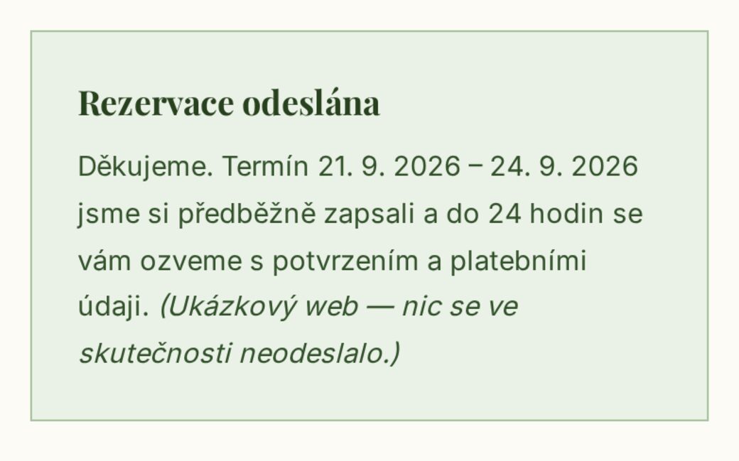 Potvrzení rezervace e-mailem