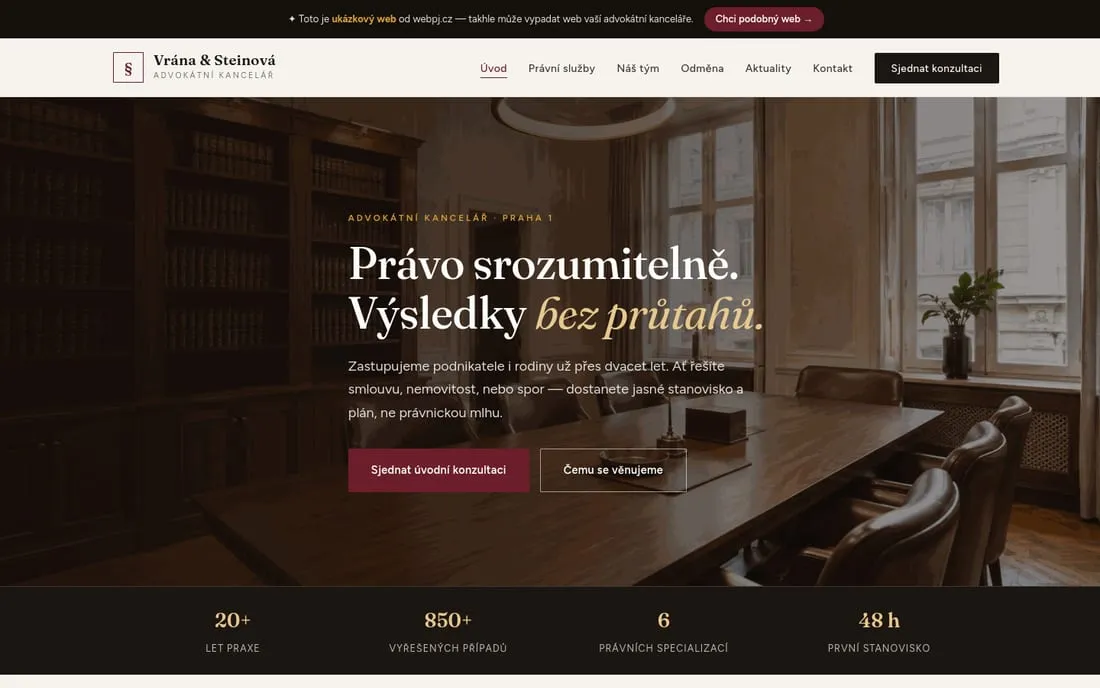 Ukázka: Weby pro advokáty