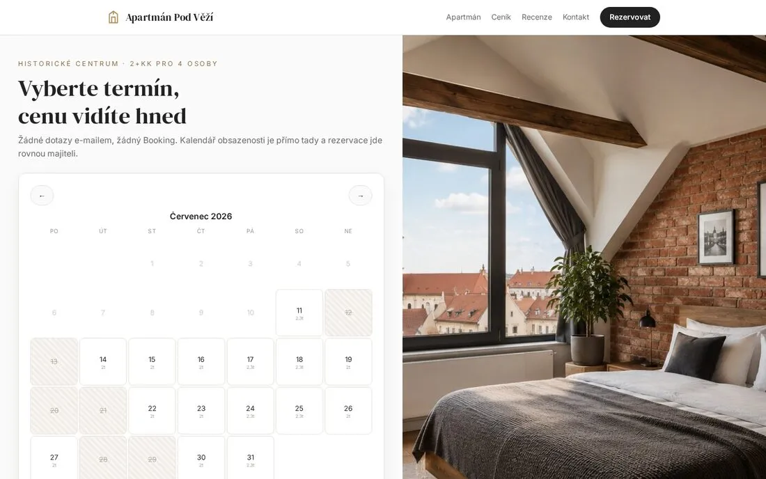 Apartmán POD VĚŽÍ — městský apartmán