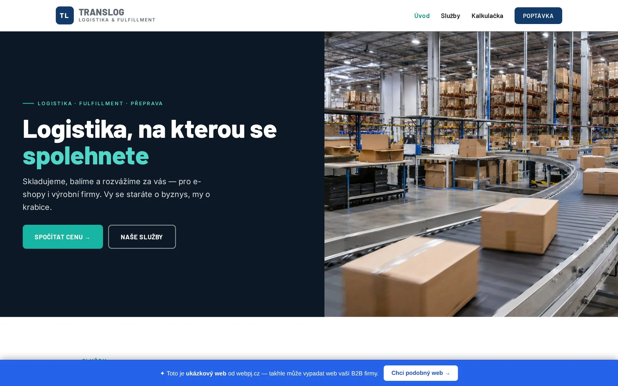 Web pro logistiku a služby
