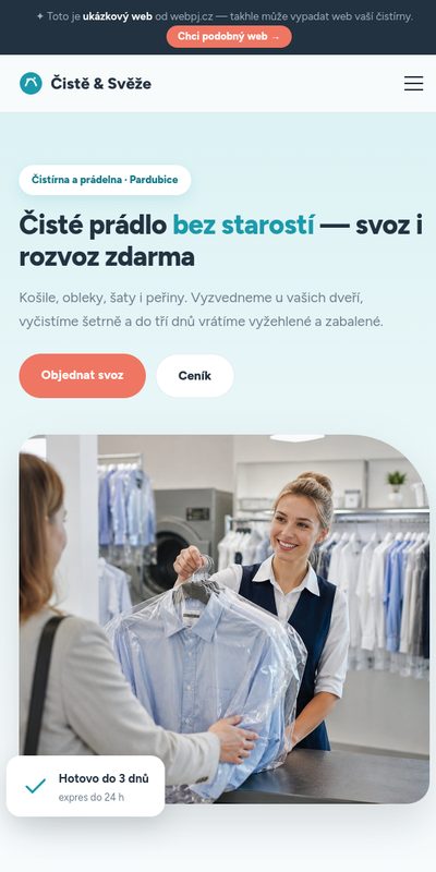 Ukázka na mobilu