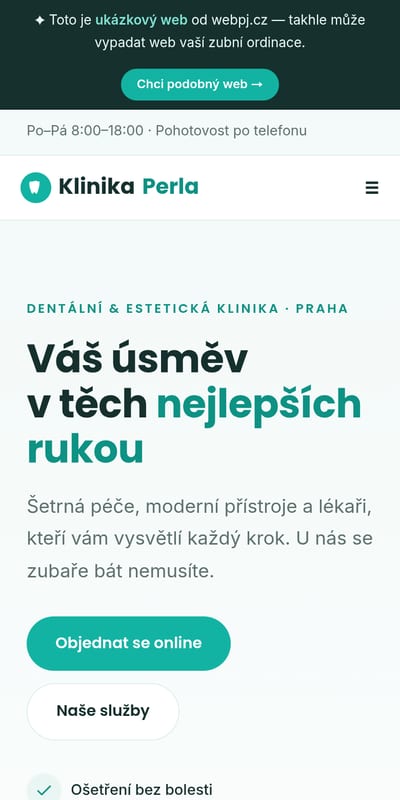 Ukázka na mobilu