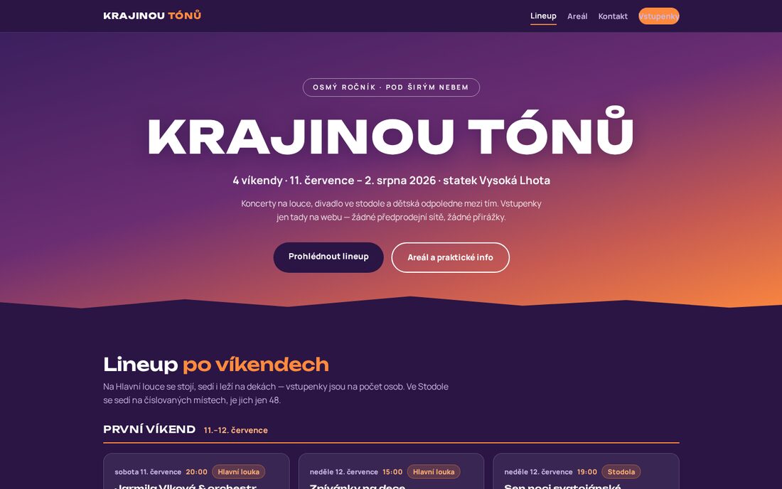 KRAJINOU TÓNŮ — letní festival