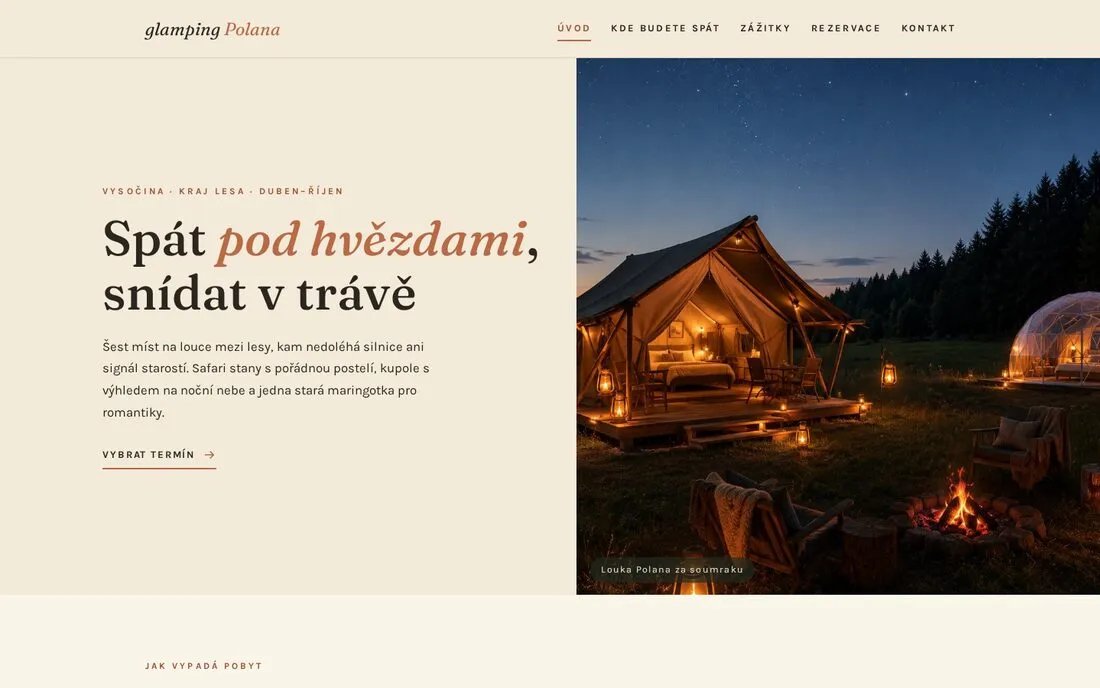 Glamping POLANA — stany a kupole
