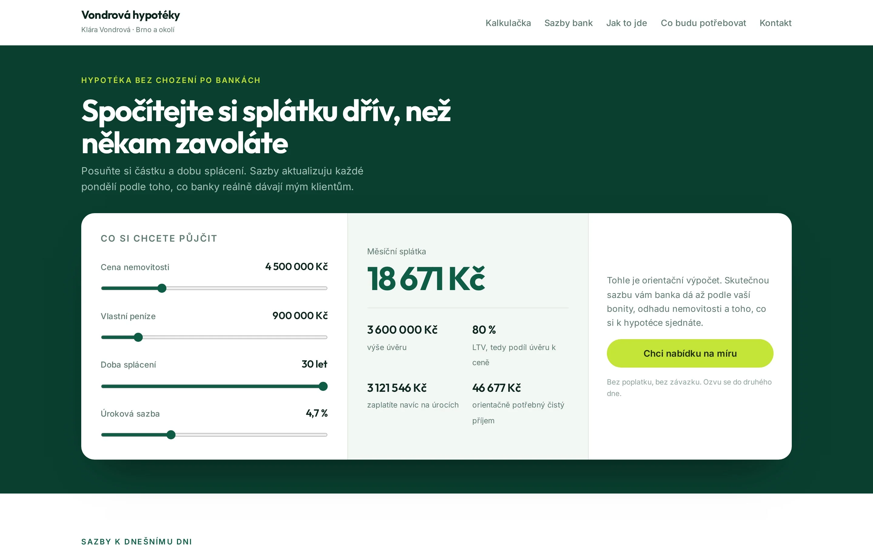 Vondrová hypotéky — hypoteční specialistka