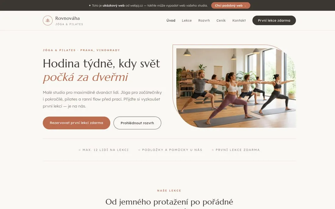 Rovnováha — jóga a pilates