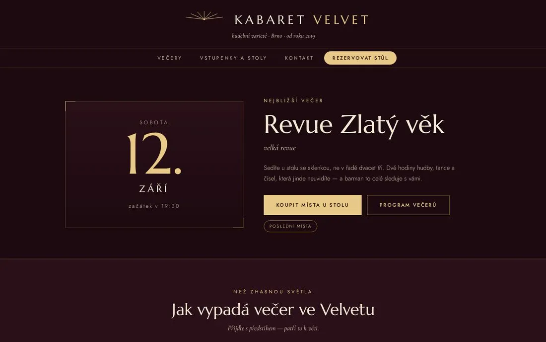 Kabaret VELVET — hudební varieté
