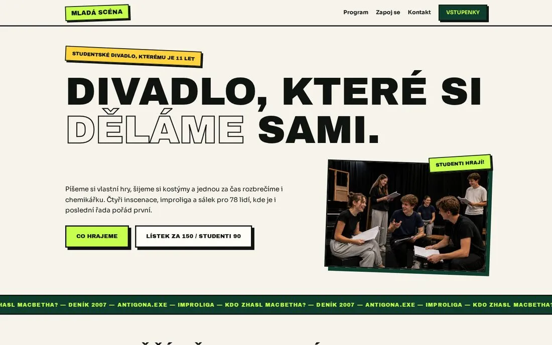 MLADÁ SCÉNA — studentské divadlo