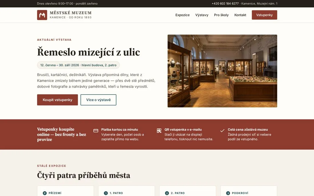 Ukázka: Weby pro muzea a galerie