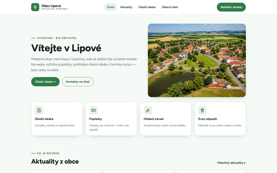 Obec Lipová — moderní & svěží