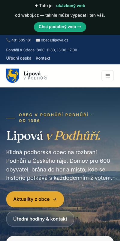 Ukázka na mobilu