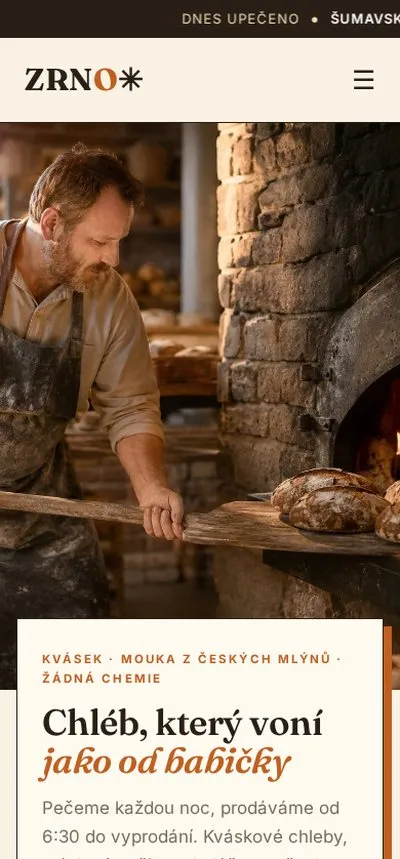 Ukázka na mobilu