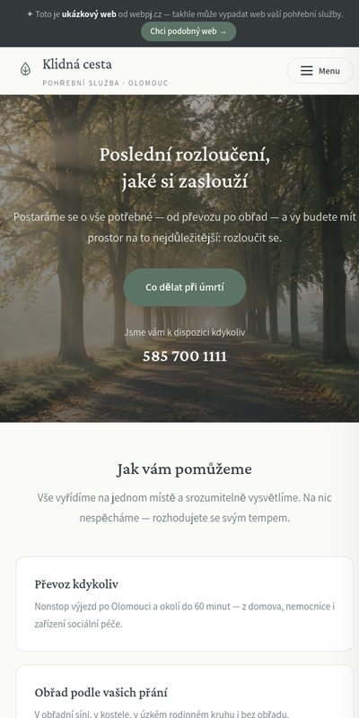 Ukázka na mobilu