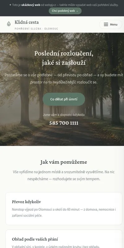Ukázka na mobilu