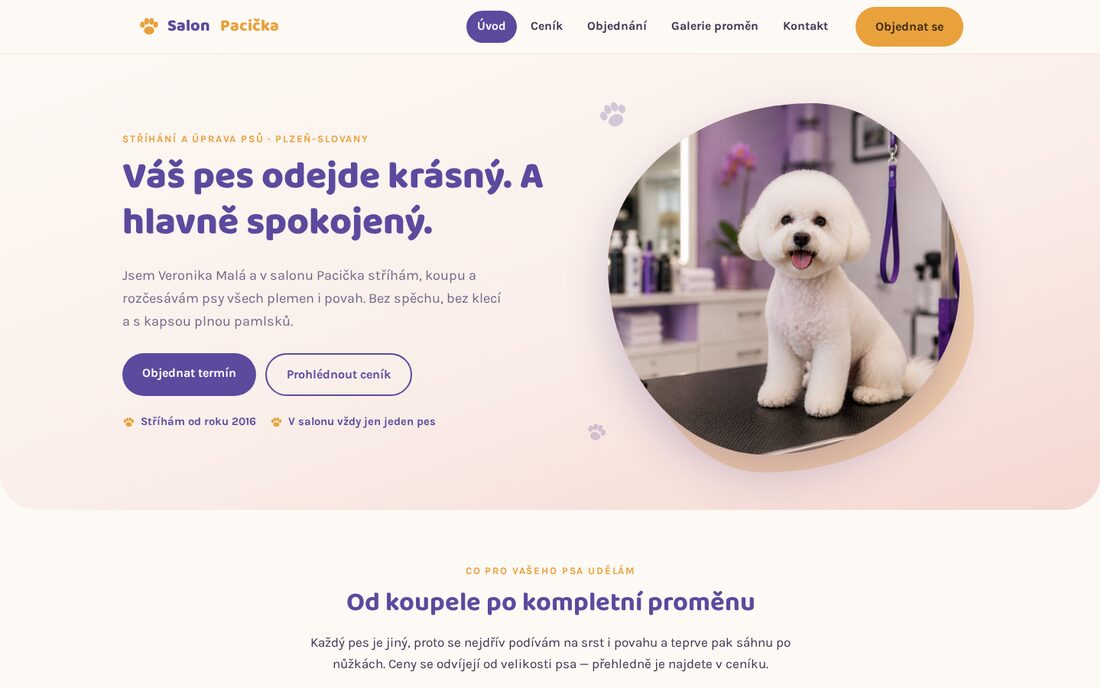 Salon Pacička — stříhání psů
