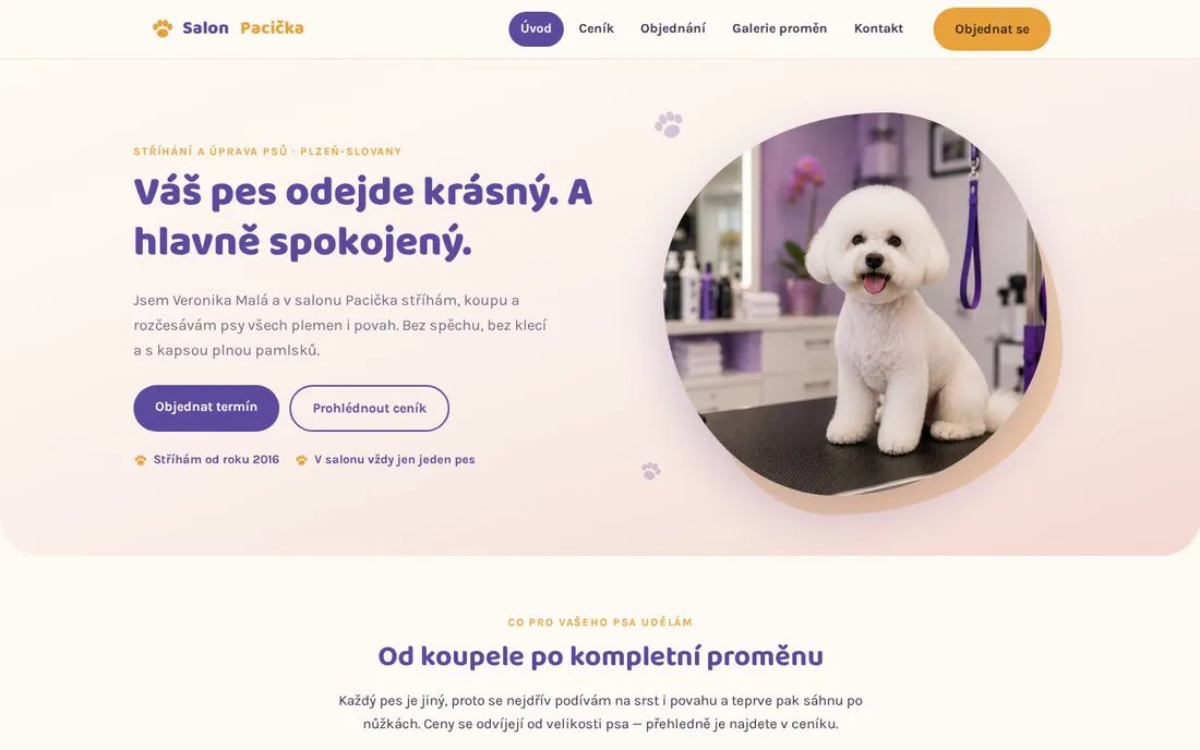 Salon Pacička — stříhání psů