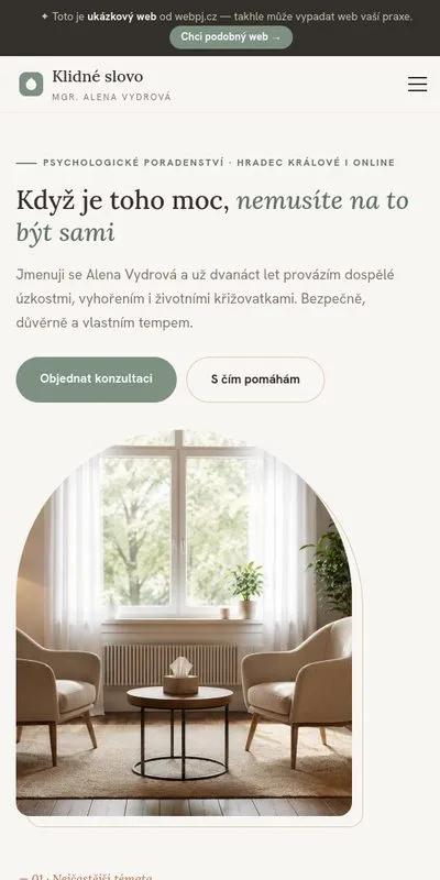 Ukázka na mobilu