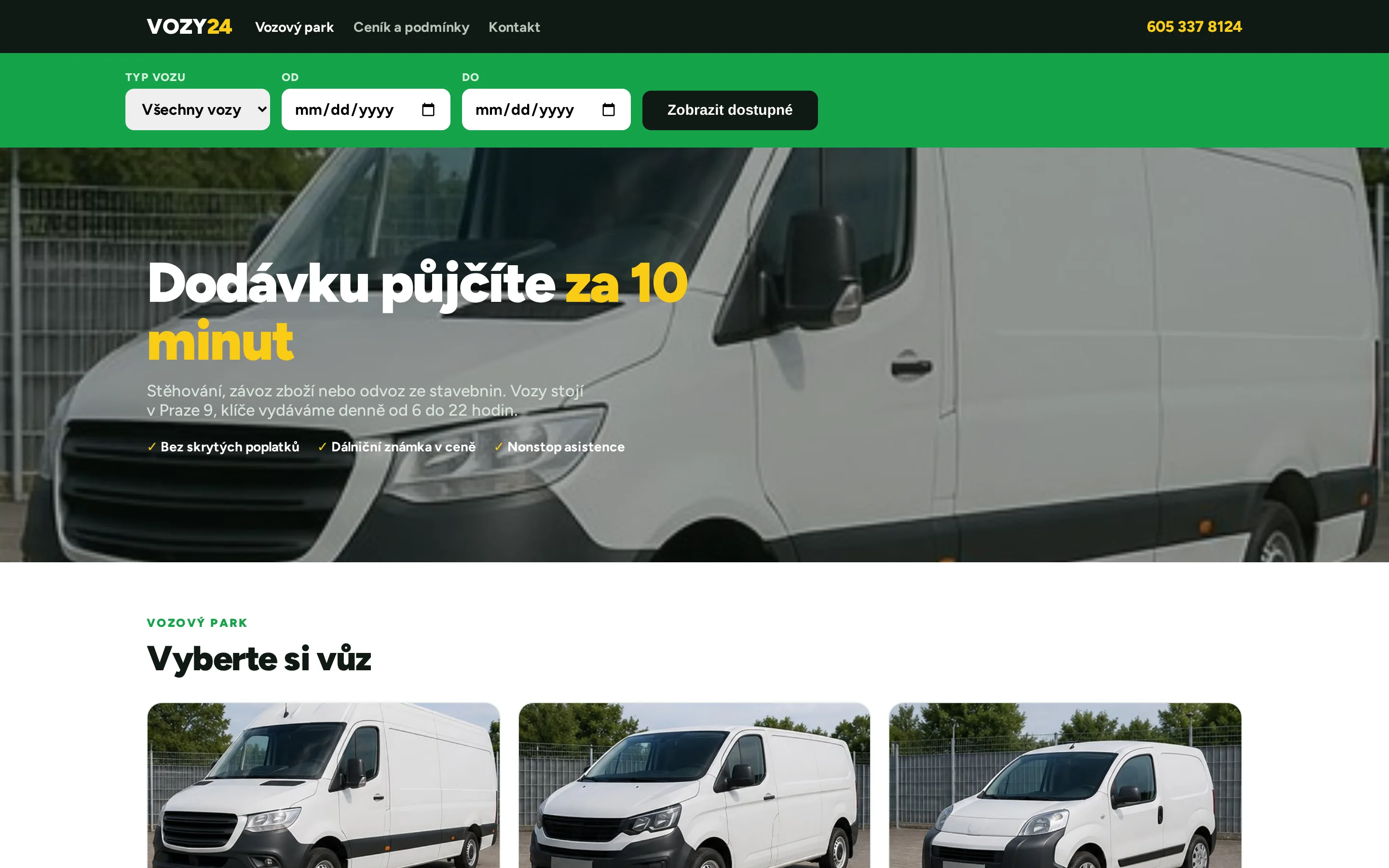 Vozy24 — půjčovna dodávek