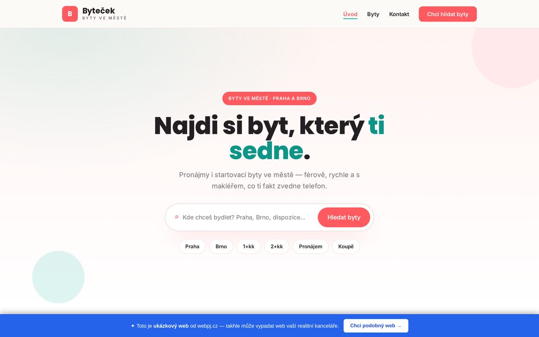 Byteček — byty ve městě