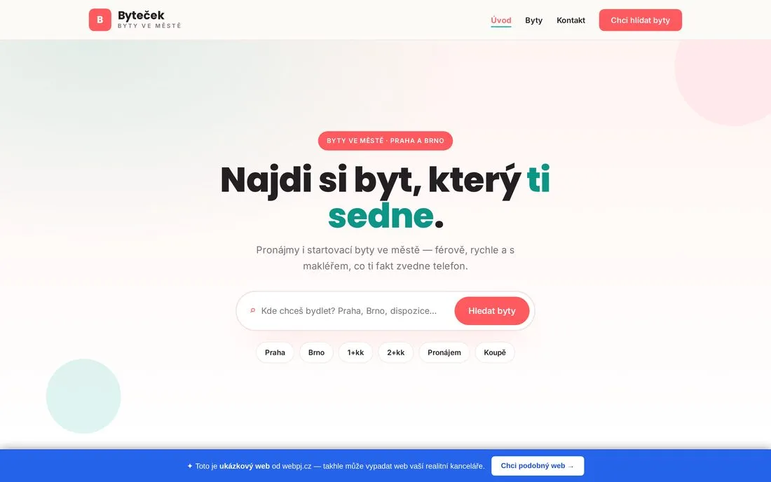 Byteček — byty ve městě