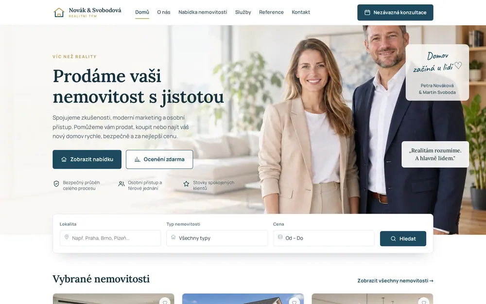 Novák & Svobodová — realitní tým