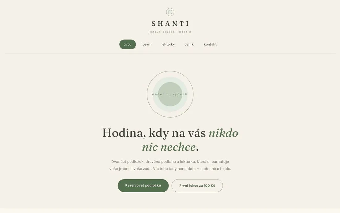 SHANTI — jógové studio