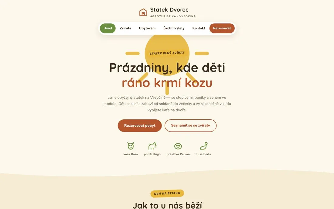 Statek DVOREC — agroturistika