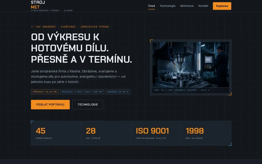 Ukázka: Weby pro výrobní firmy