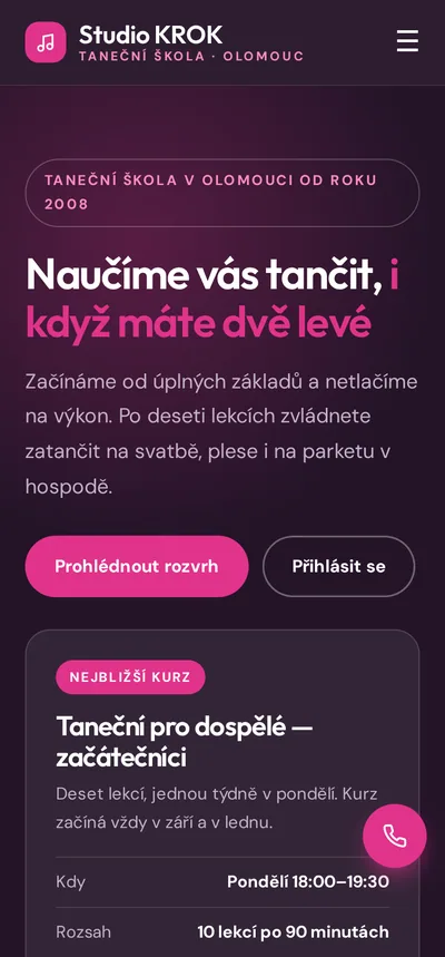Ukázka na mobilu