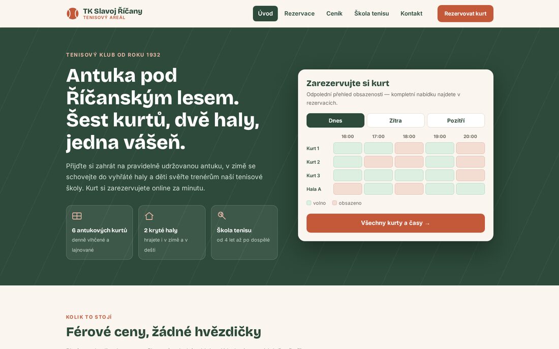 TK Slavoj Říčany — tenisový areál