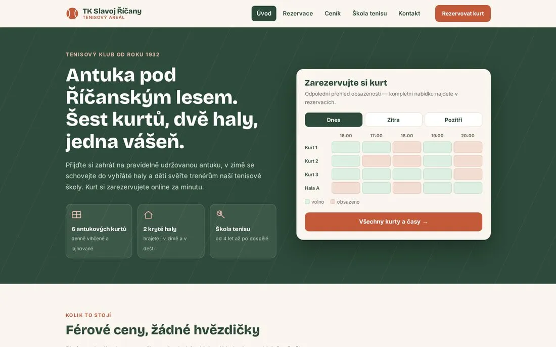 TK Slavoj Říčany — tenisový areál
