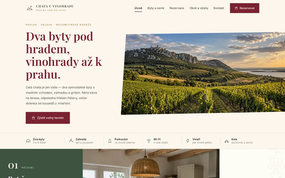 Chata POD PÁLAVOU — dva byty v jedné chatě