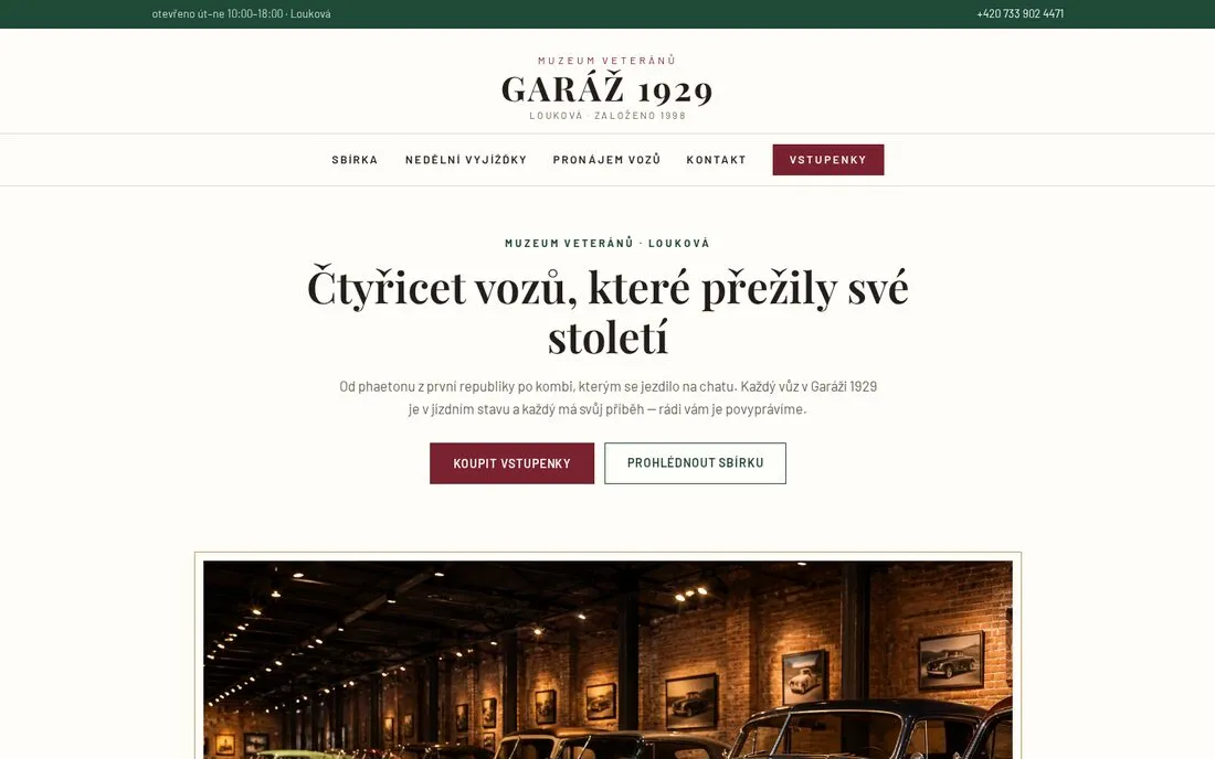 Garáž 1929 — muzeum veteránů