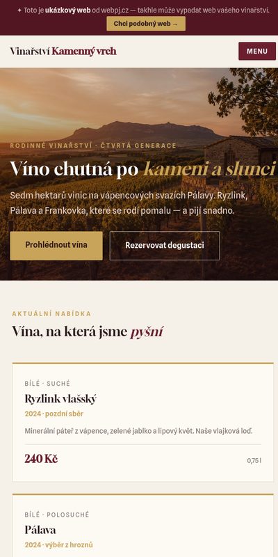 Ukázka na mobilu