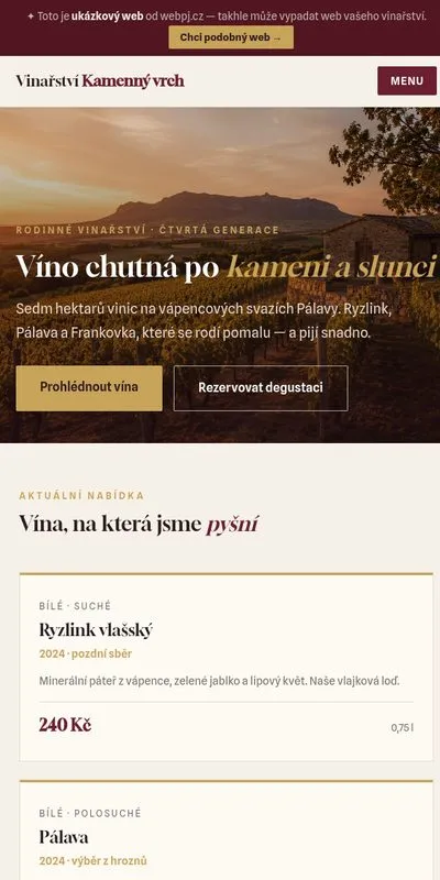 Ukázka na mobilu