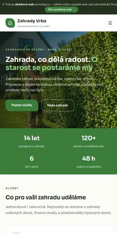 Ukázka na mobilu
