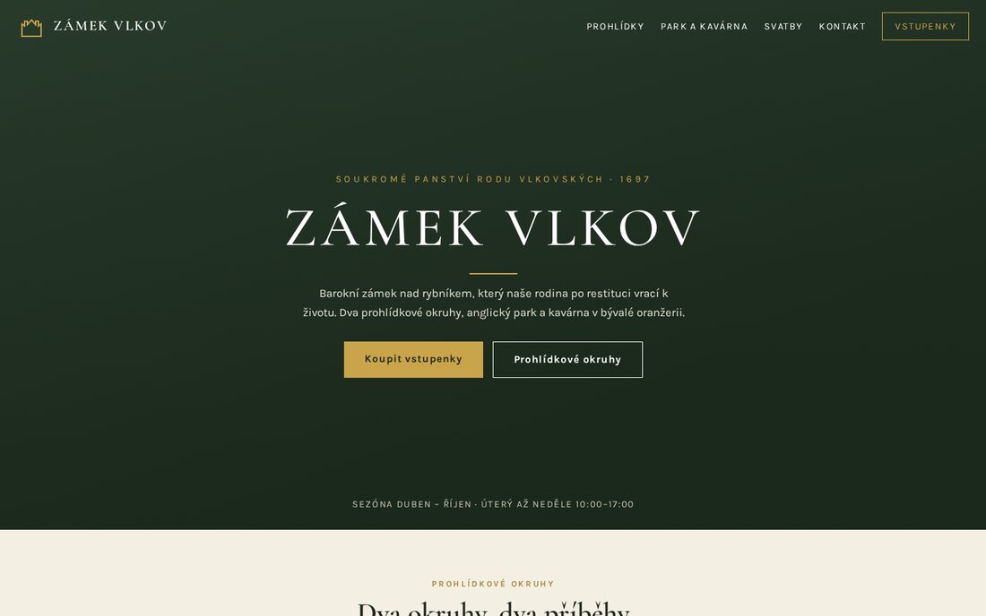 Zámek Vlkov — soukromé panství