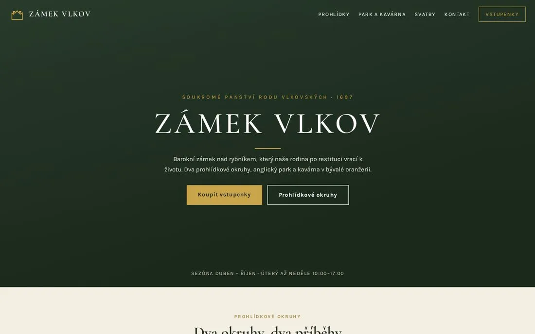Zámek Vlkov — soukromé panství