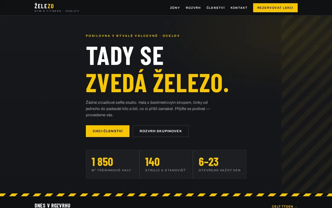 ŽELEZO — gym v bývalé válcovně