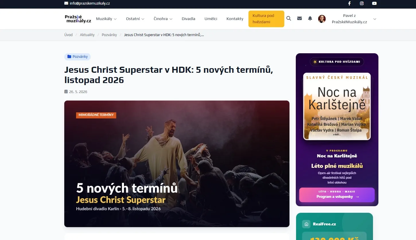 PražskéMuzikály.cz — ukázka 3