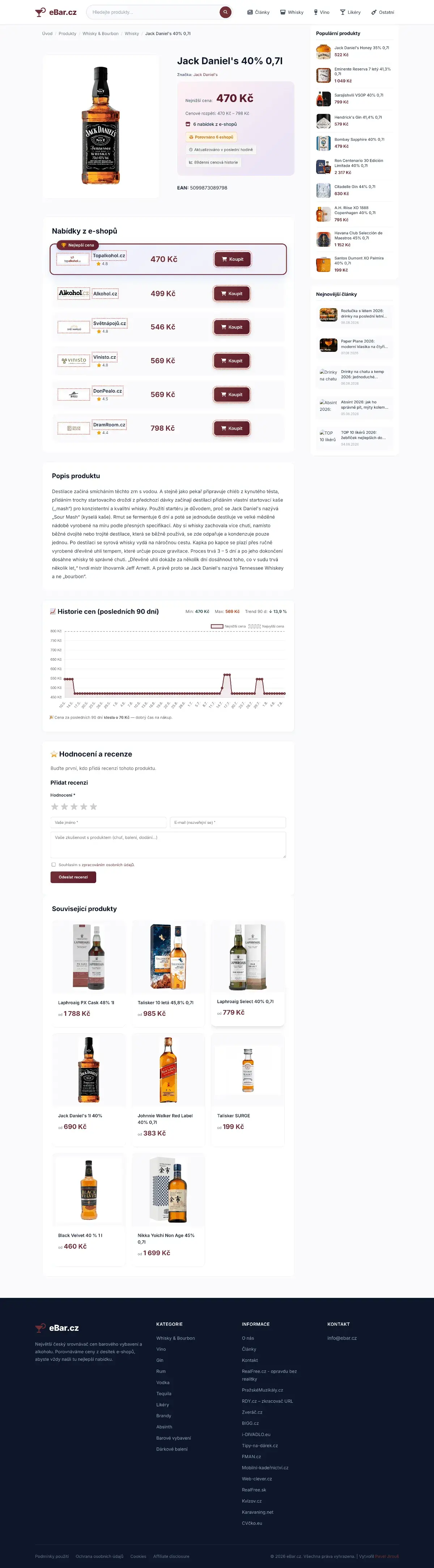 eBar.cz - Srovnávač cen alkoholu a barového vybavení — ukázka 4